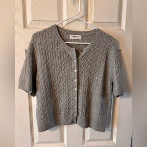 CJLA Gray Cable Knit Cardigan Sweater